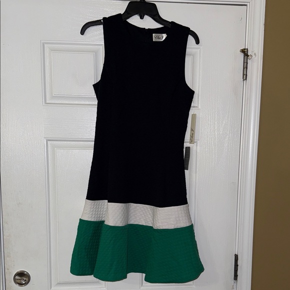 Eliza J Dresses & Skirts - Chic Eliza J navy, White, and Green Sleeveless Dress